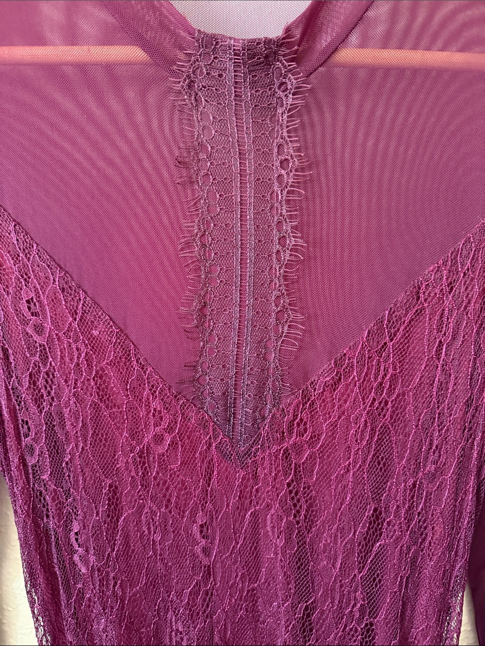 BlackMilk Burgundy Lace Maxi Dress Midnight Ritual Sheer Mesh Long Sleeve M NWOT - Picture 4 of 12